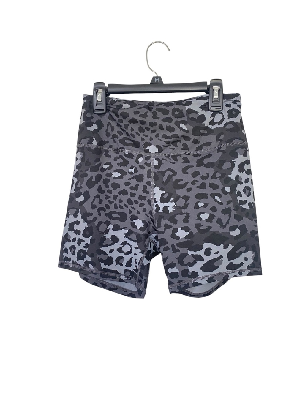 NEW Women’s size S/M Gray Leopard Bike Length Shorts Activewear gym